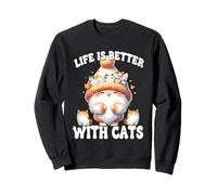 Cat Grandma Life Is Better With Cats For Cat Mom And Dad Sudadera