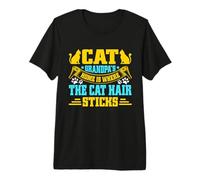 Cat Grandpa'S Home Is Where The Cat Hair Sticks Cat Grandpa Camiseta Premium