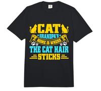 Cat Grandpa'S Home Is Where The Cat Hair Sticks Cat Grandpa Comfort Colors Adult Heavyweight T-Shirt