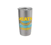 Cat Grandpa's Home Is Where the Cat Hair Sticks Cat Grandpa Vaso térmico de acero inoxidable de doble pared