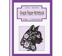 Cat Graph Paper Composition Notebook - 5x5 Quad Ruled | Purple with Floral Design: Graphing Paper for Math, Science, Art, Journaling & Writing | ... | 110 Wide Ruled Pages, Large 8.5 x 11 in.