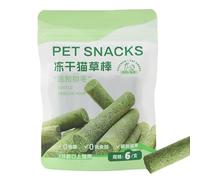 Cat Grass Sticks, Hairball Removal Treats, Natural Freeze-Dried Chicken Cat Grass Sticks, Teething Oral Care, Teeth Cleaning, Appetite Boosting, for Indoor Kittens and Adults