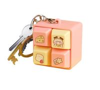 Cat Grid Keychain - Clicker Fidget Toy, Keyboard Accessory with Funny Design, Handheld Stress Reliever, Key Holder Gadget, Playful Desk Ornament for Kids Girls Boys Luggage Bag Wallet Handbag Backpack