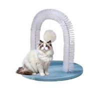 Cat Groomer Arch, Selfs Grooming Massage Brush Station, Shedding Hair Remover, Scratching Pad for Indoor Cats, Kittens, Head, Back Relief, 13.78x11.81x13.78 inches