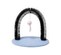 Cat Groomer, Cat Arch Grooming Brush, Scratching Base and Bristle Massager, Shedding and Cleaning Tool for Indoor Cats Kittens and Rabbits to Rub Scratch and Relax, 36 x 29 x 34cm