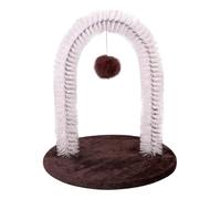 Cat Grooming Arch, Self-Grooming Massager with Shedding Brush, Interactive Ball and Hair Remover, Pet Care Post for Indoor Cats, Kittens, Home Use, 13.78x9.84x12.99 inches