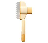 Cat Grooming Brush, Dog Comb, Pet Hair Removal with Release Button Deshedding Brush for Home Use or Travel, 7,87 x 3,15 x 0,79 pulgadas, 55 g, Yellow, Stainless Steel