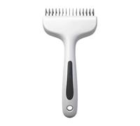 Cat Grooming Comb - Shedding Rake for Long Hair Pet Detangling Tool | Stainless Steel Teeth with Anti Slip Handle, Matted Car, Pet Care Brush for Daily Bathing Home Travel Use