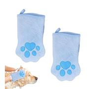 Cat Grooming Glove - 2-Pack Pet Grooming Towel | Quick Drying Bath Towel For Cats | Double-Sided De-Shedding Glove For Long-Haired Cats, Absorbent Pet Care Supplies For Bathroom, Travel, Outings, And