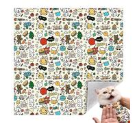 Cat Grooming Wrap, Self Adhesive Restraint Bag, Soft Secure Holder, 21.65x21.65 Inches for Small Medium Large Breeds, Calming Wrap for Nail Clipping Feeding Ear Cleaning Coat Brushing Care