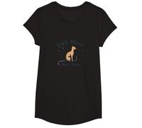 Cat Hair Don't Care: Divertido gráfico Amante de Las Mascotas Camiseta, Niñas, Negro, Grande