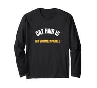 Cat Hair Is My Summer Sparkle Mujeres dueños de Gatos Diciendo. Manga Larga