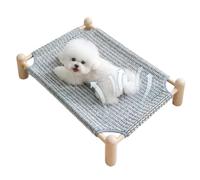 Cat Hammock Bed - Rascador elevado de madera | All-Season Pet Lounger | Scratch Resistant Canvas & Sisal Cot, Raised Moisture Proof Nest for Indoor Living Room, Yard, Balcony & Garden