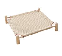 Cat Hammock Bed - Rascador elevado de madera | All-Season Pet Lounger | Scratch Resistant Canvas & Sisal Cot, Raised Moisture Proof Nest for Indoor Living Room, Yard, Balcony & Garden