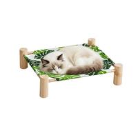 Cat Hammock Bed - Removable Sleeping Cot Elevated Cats Cot, Breathable Raised Pet Lounger Bed, Portable Cat Hammock Stand for Indoor Outdoor Use, Home Living Room Apartment Dorm Patio Balcony Porch