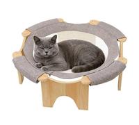Cat Hammock, Hanging Wooden Bed For Indoor Cats With Breathable Mesh | Wooden Frame, Breathable Mesh, Hanging Design, Space-Saving, Great For Indoor Cats
