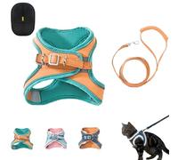 Cat Harness and Leash Escape Proof for Walking - Adjustable Kitten Vest with 4.9ft Rope, Ultra-Light Breathable Mesh & 360° Reflective Strips for Safe Outdoor Travel (C,S)