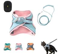 Cat Harness and Leash Escape Proof for Walking - Adjustable Kitten Vest with 4.9ft Rope, Ultra-Light Breathable Mesh & 360° Reflective Strips for Safe Outdoor Travel (A,S)