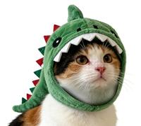 Cat Hat - Adjustable Dinosaur Pet Costume, Cute Animal Party Headwear, Soft Lightweight Prop Hat, Fun Costume Category for Pet Photography, Polyester Green, 9.05x6.3x6.3 Inches
