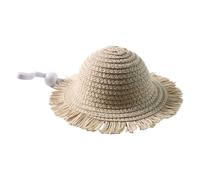 Cat Hat - Handmade Straw Cute Costume for Pets | Woven Dog and Cat Hat Perfect for Puppies Kittens Small Medium Breeds Cosplay Party Home Travel Outdoor Walking Picnic Camping