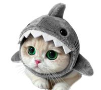 Cat Hat - Shark Shaped Adjustable Kitten Costume, Soft Pet Headwear