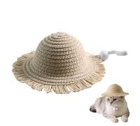 Cat Hat | Woven Dog Cat Hats Pet Supplies | Handmade Straw Cute Costume | Small Medium Breeds For Puppy Kitten Small Medium Breed Cosplay Party Home Travel Outdoor Walking Picnic Camping