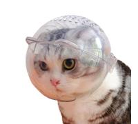 Cat Head Cover, Transparent Breathable Astronaut Muzzle, Multipurpose Kitten Hood, Spherical Pet Head Cover, Ideal for Nail Trimming and Grooming Session