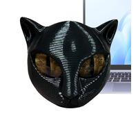 Cat Head Sculpture - Flairgifts Luxury Black Cat Para Mascotas Decoración Hogar | Escultura Detallada Del Busto | Ornamento De La Compañía De Resina Realista Para El Tablero De Mandos De Sal