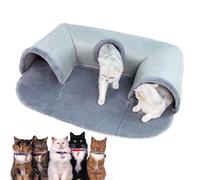 Cat Hideaway Tunnel, Cat Play Cave with Plush Ball, Pet Tunnel Bed for Cats, Foldable Seasonal Cat Couch, Cozy Cat Tunnel Bed, Interactive Cat Bed, Cat Activity Tunnel Bed, Pet Supplies Tunnel Cave