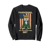 Cat History Humor Aaron Purr Patriotic Kitty Cita Parodia Sudadera