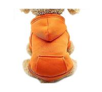 Cat Hoodie Cotton Dog Clothes with Winter Coat and Outer Pocket (Orange, S code)
