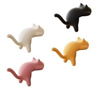 Cat Hooks, Table Hook Cat Design, ABS Adhesive Removable Clamp Clip (4-Piece Set) for Kitchen, Outdoor, Bathroom, Closet, Purse, Backpack, and Cable Cord Organization, 8.6×3.3×5cm