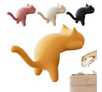 Cat Hooks, Table Hook with Cute Cat Design, Adhesive Removable Clamp Clips, 4 Piece Set for Kitchen, Outdoor, Bathroom, Closet, Purse, Backpack, Cable, 3.38×1.30×1.97 inches