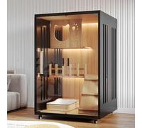 Cat House & Cage con Ruedas Cerradas - Villa de Madera de Nivel múltiple Interior/Exterior, condominio de Gato ventilado para Gatos y Gatitos