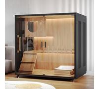 Cat House & Cage con Ruedas Cerradas - Villa de Madera de Nivel múltiple Interior/Exterior, condominio de Gato ventilado para Gatos y Gatitos