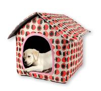 Cat House - Cama impermeable para perros grandes, colchón calmante para mascotas, cueva de lujo, lavable, antiansiedad, con cojín suave, cama para mascotas, sofá antideslizante (E,38 x 33 x 37 cm, M)