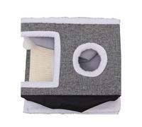 Cat House Indoor - Cama suave de madera para mascotas | Cueva para gatos de interior privada en silencio de mascotas, sueño acogedor, volumen tranquilo siesta de escondite en casa, casa de gato