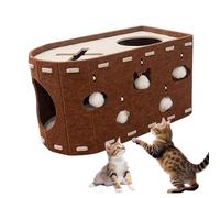 Cat House, Indoor Cats Hideaway Condo, 20.47x11.81x11.81 Inch Kitten Play Pen, Reinforced Scratch Pad, Secure Enclosed Space, Lightweight Foldable Design for Balcony