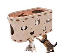 Cat House, Indoor Cats Hideaway Condo, 20.47x11.81x11.81 Inch Kitten Play Pen, Reinforced Scratch Pad, Secure Enclosed Space, Lightweight Foldable Design for Balcony