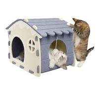 Cat House Indoor - Lavable, plegable para mascotas, cueva de gato de 3 capas, cama cubierta para gatos | Cama cubierta para viajes al aire libre, invierno, coche, camping, escritorio, cama, ventana