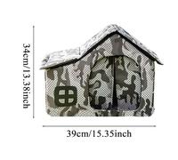 Cat House | Insulated Weatherproof Pet Cave Outdoor Feeding Station | Waterproof Foldable Animal Enclosure Shelter for Community Patio Garden Yard Lawn Garage Cats, Small Pets