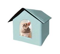 Cat House Outdoor -17.72x16.93x15.75 pulgadas Condominios Cueva, Gato House Outdoor Shelter impermeable, refugio para gatos salvajes | Tienda de compañía adjunta, alta, aislada, varios gatos, todo