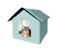 Cat House Outdoor - Pet Bed Condo Tent Cave, Waterproof Oxford Outdoor Cat House, Warm Bed and Enclosed Tent | Dual-Purpose Pet Shelter for Patio, Balcony, Garden, Indoor Sleeping, Stray Animals