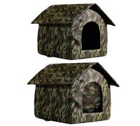 Cat House - Refugio De Gatito A Prueba De Clima | Cama De Gatos Con Calefacción De Tela Oxford, Base Resistente Que No Es Deslizamiento, Barrera De Aire Frío Desig, Condominios A Prueba De Viento De C