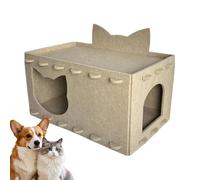 Cat House Scratcher - Felt Double Layer Cat Tunnel Bed and Scratch House Puzzle Assembly Pet Nesting Furniture | Indoor Çat and Scratching Shelter for Kittens ánd Cats