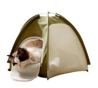 Cat House - Tela Oxford, 21,65 x 21,65 x 17,72 pulgadas - Tienda para gatos plegable de malla transpirable | Cueva con puerta con cremallera, cueva plegable de malla transpirable para casa, sala de