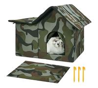 Cat House - Thermal Pet Shelter with Soft Cushion, Large Winter Cat Bed, Waterproof Pet Home for Patio, Camping, Beach, Balcony, Garden, Apartment, or Travel Use, Warm Interior