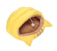 Cat House Ultra Suave Extraíble Lavables Orejas Dulces Acolchado con Capucha Gato Cama Cueva, El Diseño Medio Cerrado para Interior (S)