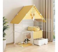 Cat Houses Cage Indoor, Large DIY Pet Playpen Enclosures Small Animal House Detachable Crate with Litter Box(75x39x145cm)