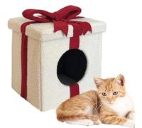 Cat Houses, Soft Bed House for Pet, Box Shape Cute Pet Cave, Closed Pet Cave Bed with Comfortable and Cozy Design 13.78x13.39x13.78 Inches for Both Cats and Small Dogs (1 Piece)